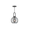 Soji 8-in Matte Black/Smoked Solid Glass 1 Light Pendant