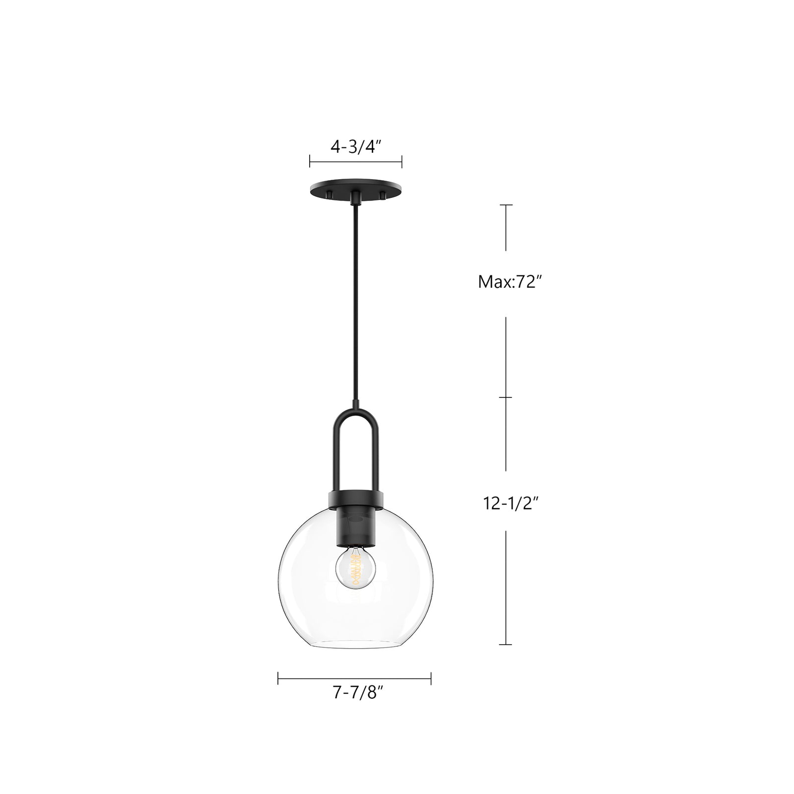 Soji 8-in Brushed Nickel/Smoked Solid Glass 1 Light Pendant