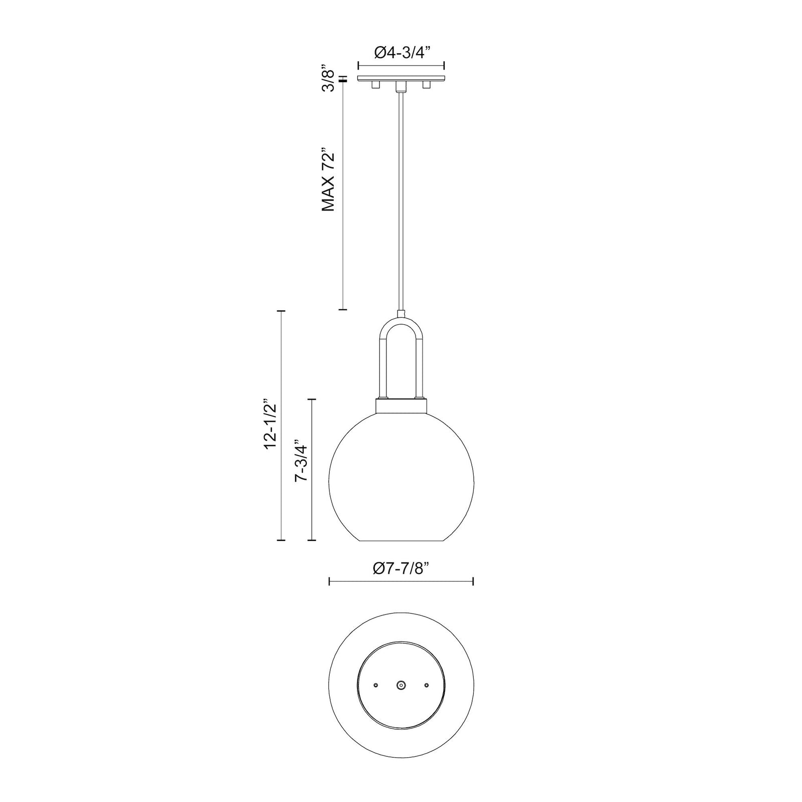 Soji 8-in Brushed Nickel/Smoked Solid Glass 1 Light Pendant