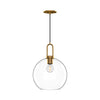 Soji 10-in Aged Gold/Clear Glass 1 Light Pendant