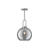 Soji 10-in Brushed Nickel/Smoked Solid Glass 1 Light Pendant