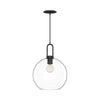 Soji 10-in Clear Glass/Matte Black 1 Light Pendant