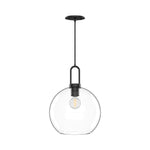 Soji 10-in Clear Glass/Matte Black 1 Light Pendant