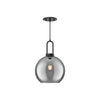 Soji 10-in Matte Black/Smoked Solid Glass 1 Light Pendant