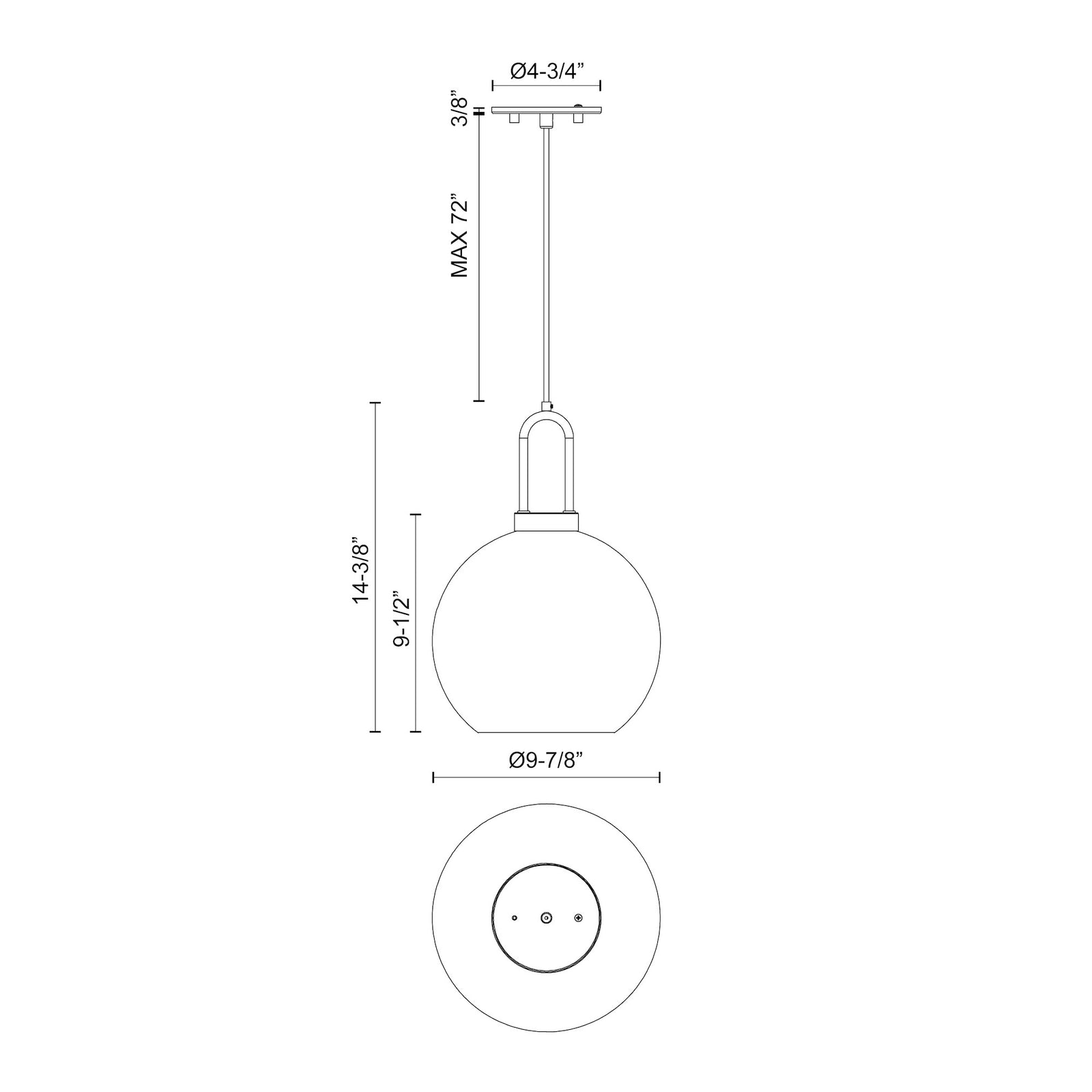 Soji 10-in Matte Black/Smoked Solid Glass 1 Light Pendant