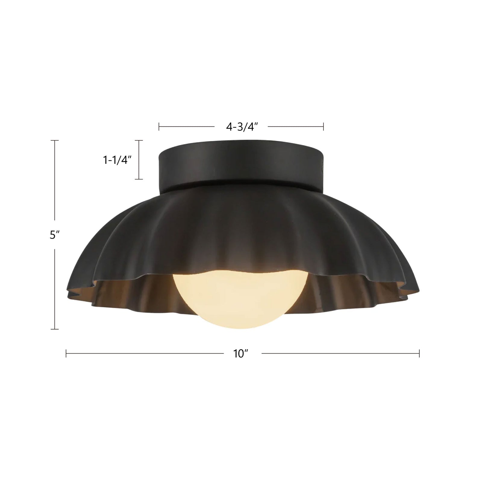 Soleil 10-in Matte Black/Opal Glass LED Wall/Vanity Light