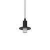 Short Frosted Light Guide Single Pendant with Brim - Matte Black