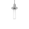 Tall Frosted Light Guide Single Pendant with Brim - Polished Chrome