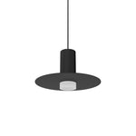 Novo Short Luminous Ring Single Pendant with Brim - Matte Black