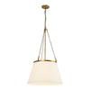 Speakeasy 18-in Aged Gold/White Linen 1 Light Pendant