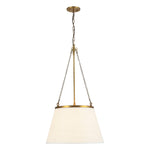 Speakeasy 18-in Aged Gold/White Linen 1 Light Pendant