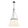 Speakeasy 18-in Matte Black/White Linen 1 Light Pendant