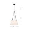 Speakeasy 18-in Matte Black/White Linen 1 Light Pendant