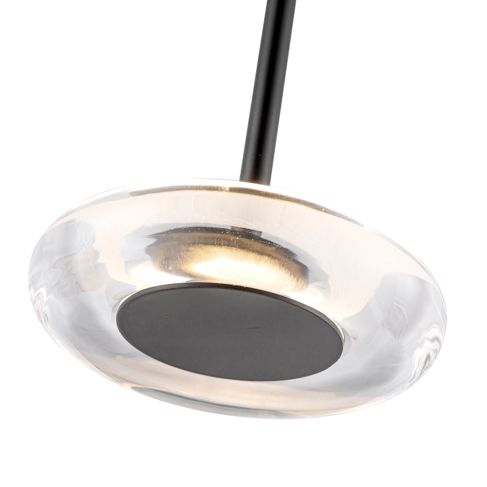 Stephord 4-in Black/Clear Glass LED Pendant