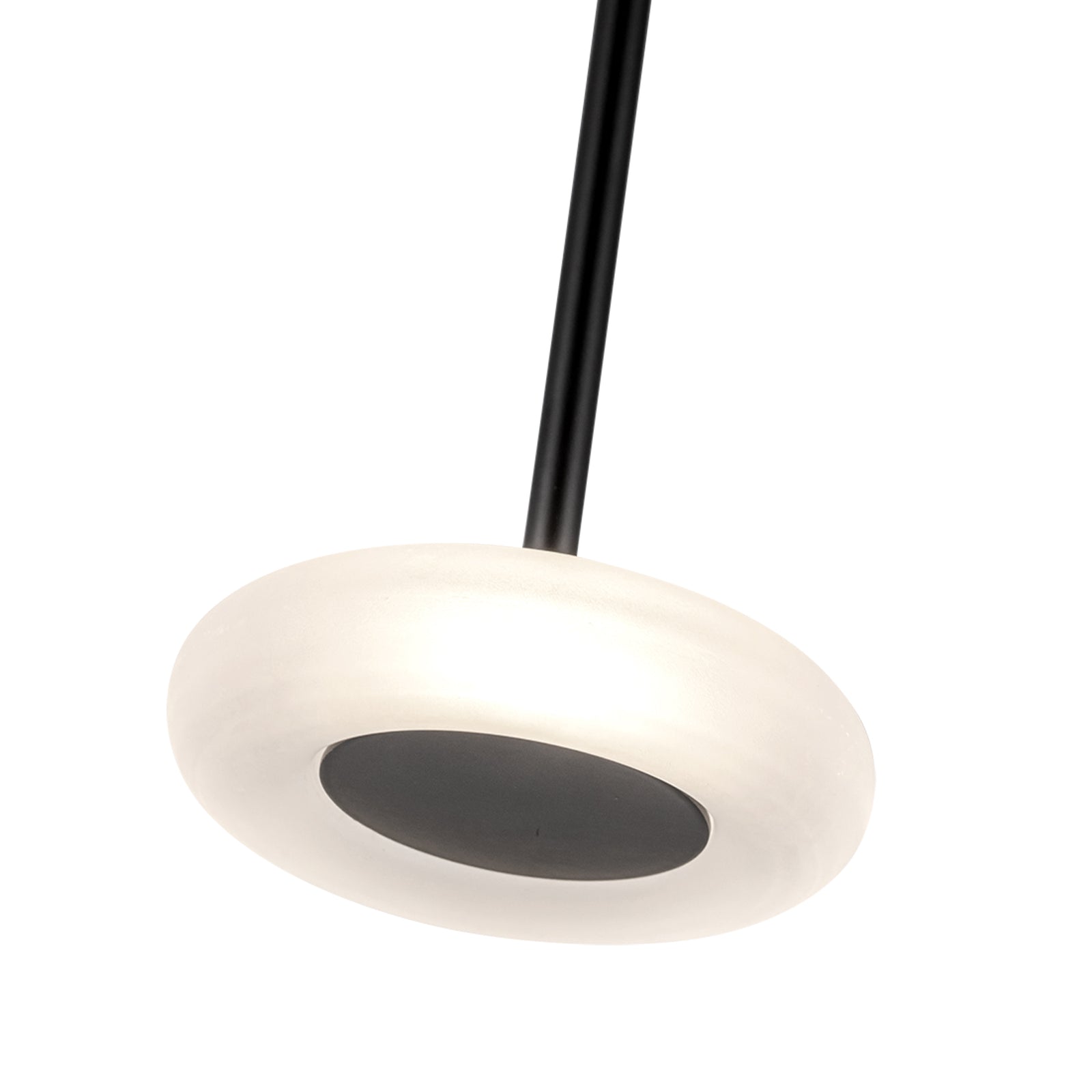 Stephord 4-in Black/Frosted Glass LED Pendant