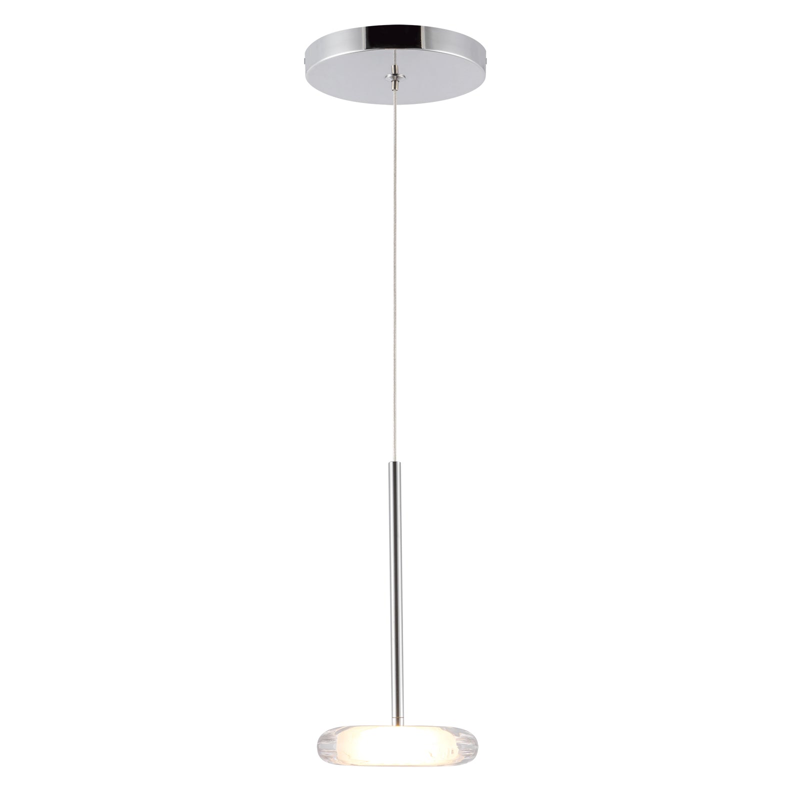 Stephord 4-in Chrome/Clear Glass LED Pendant