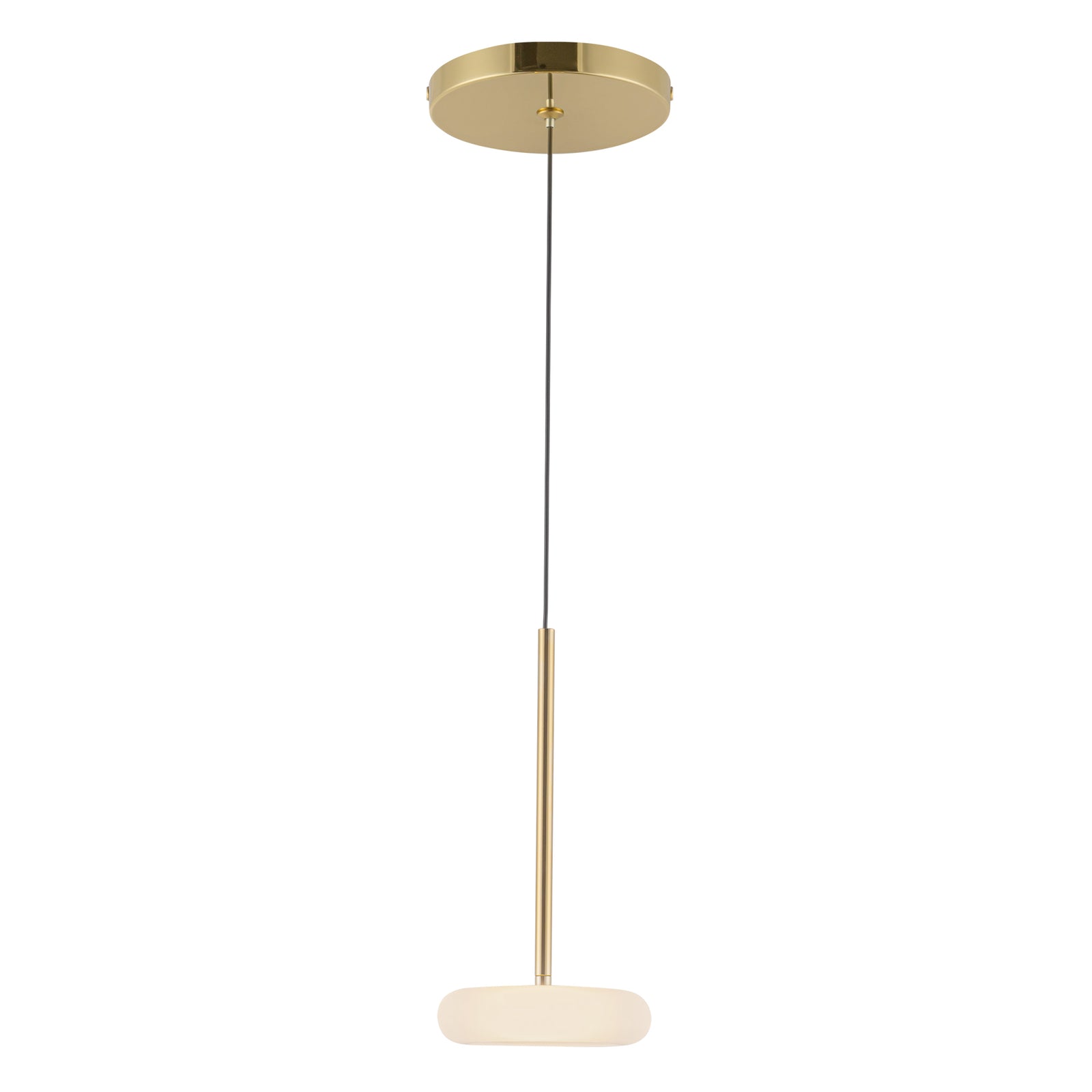 Stephord 4-in Metallic Brass/Frosted Glass LED Pendant