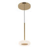 Stephord 4-in Metallic Brass/Frosted Glass LED Pendant