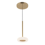 Stephord 4-in Metallic Brass/Frosted Glass LED Pendant