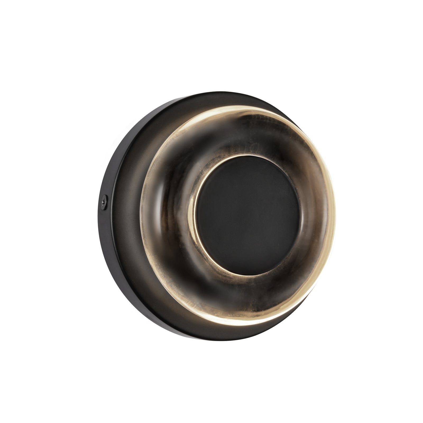 Stephord 4-in Black/Clear Glass LED Wall Sconce