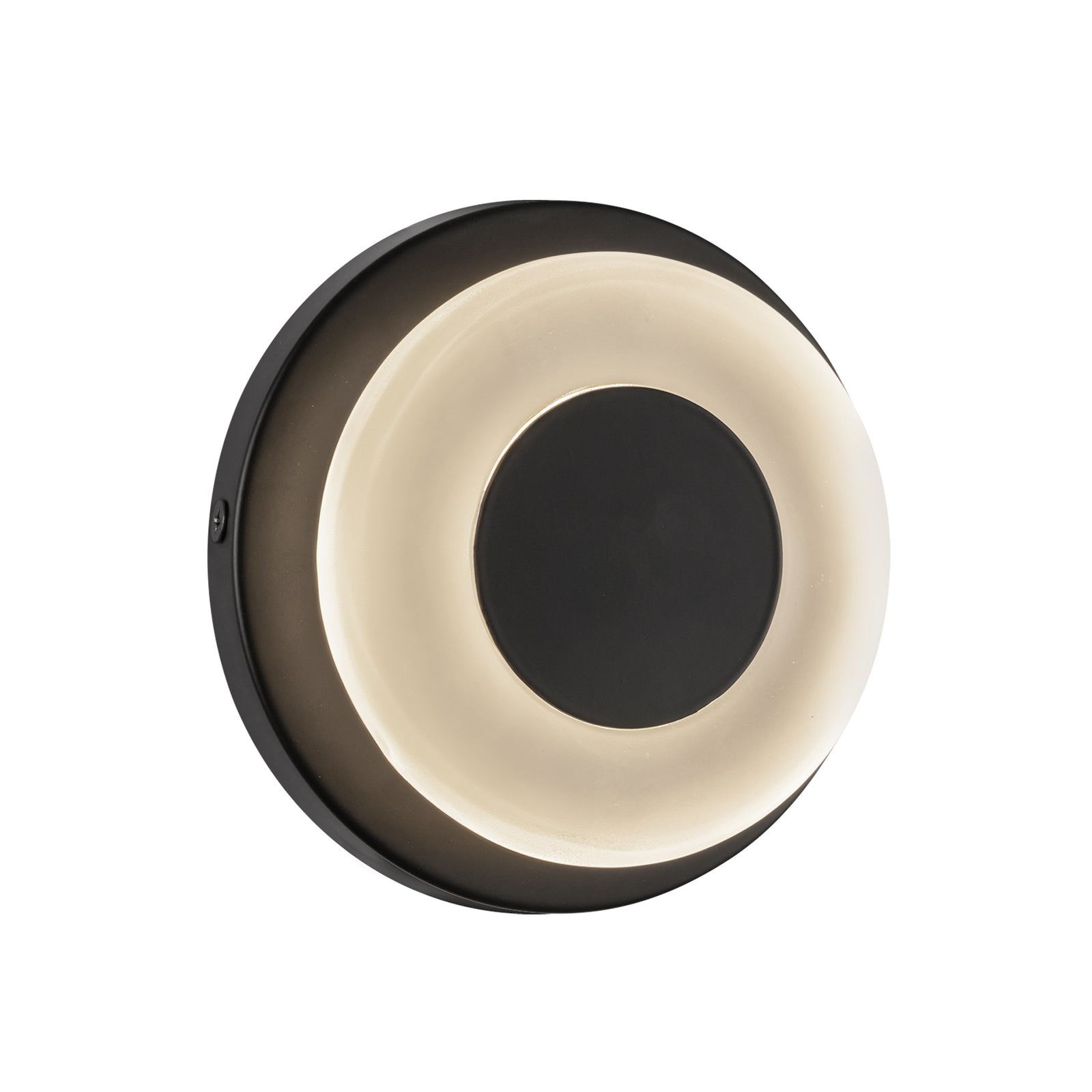 Stephord 4-in Black/Frosted Glass LED Wall Sconce