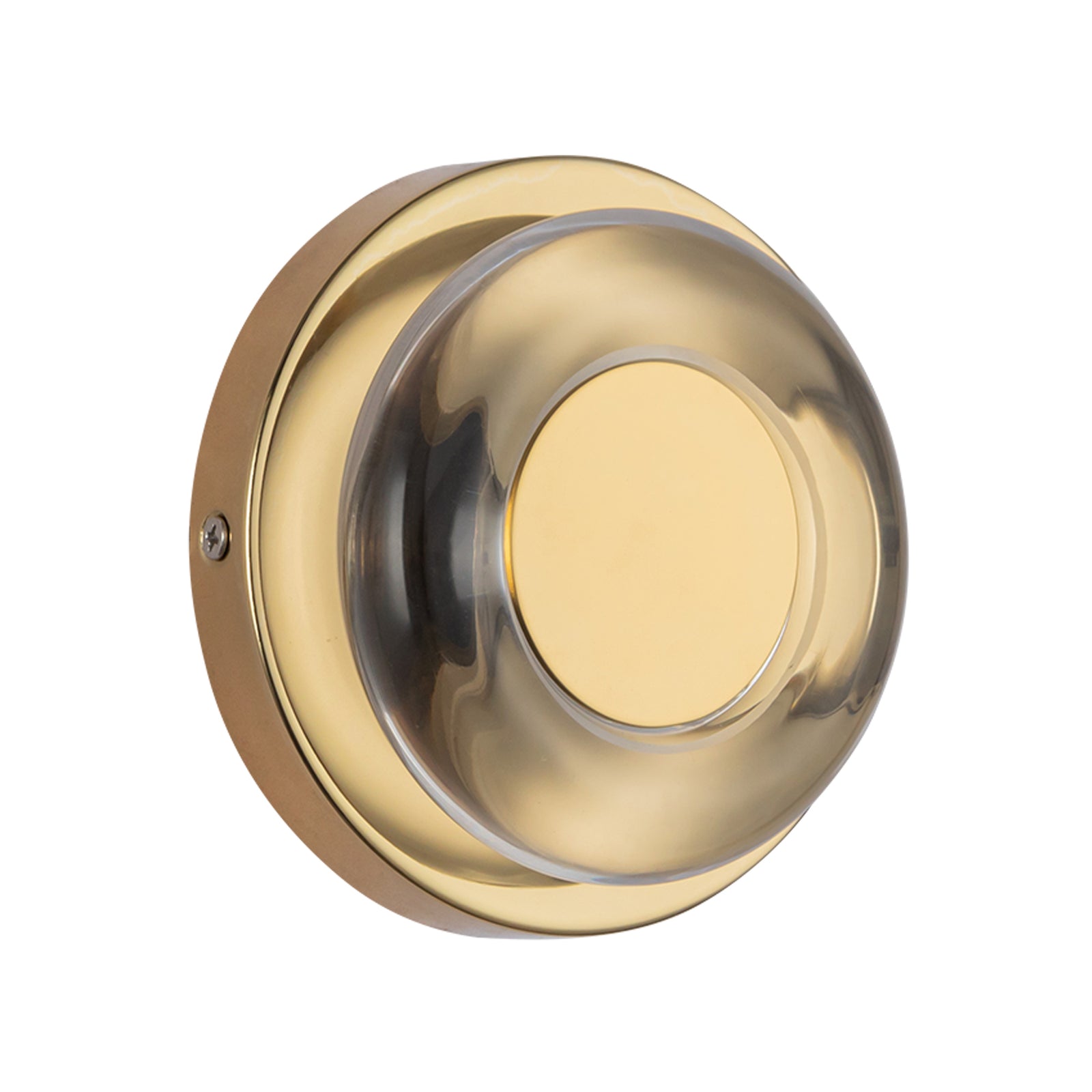 Stephord 4-in Metallic Brass/Clear Glass LED Wall Sconce