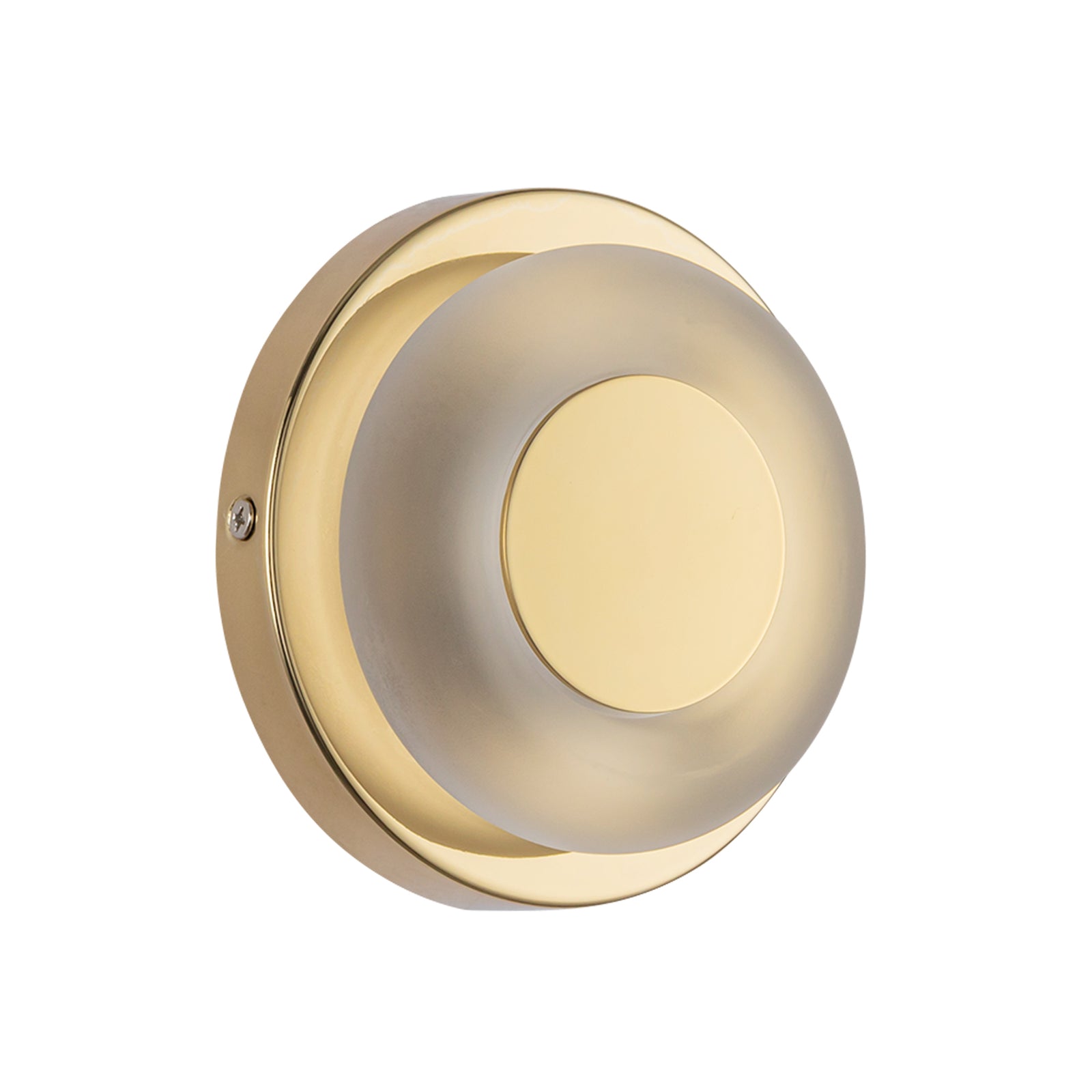 Stephord 4-in Metallic Brass/Frosted Glass LED Wall Sconce