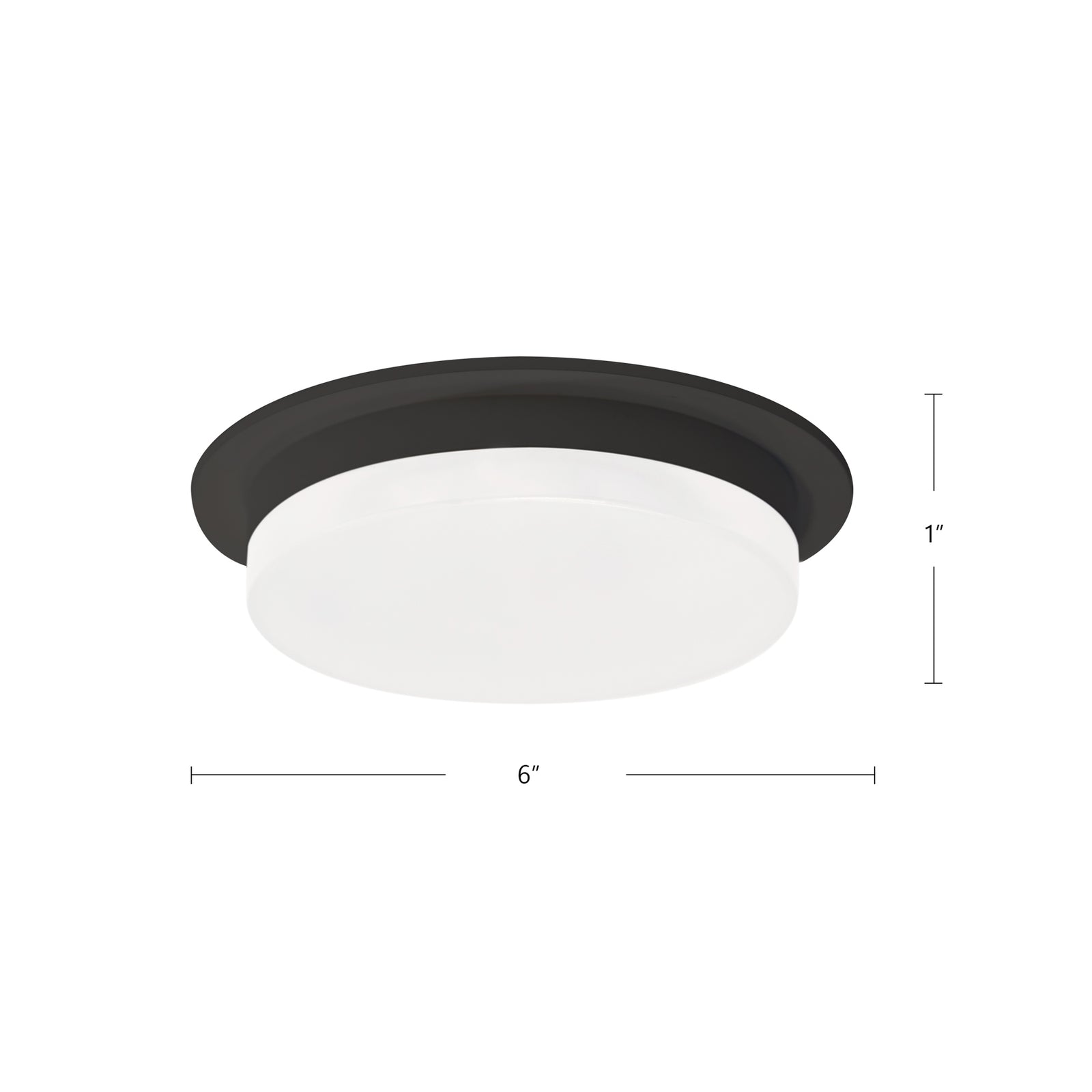 Stockton 6-in Black LED Flush Mount