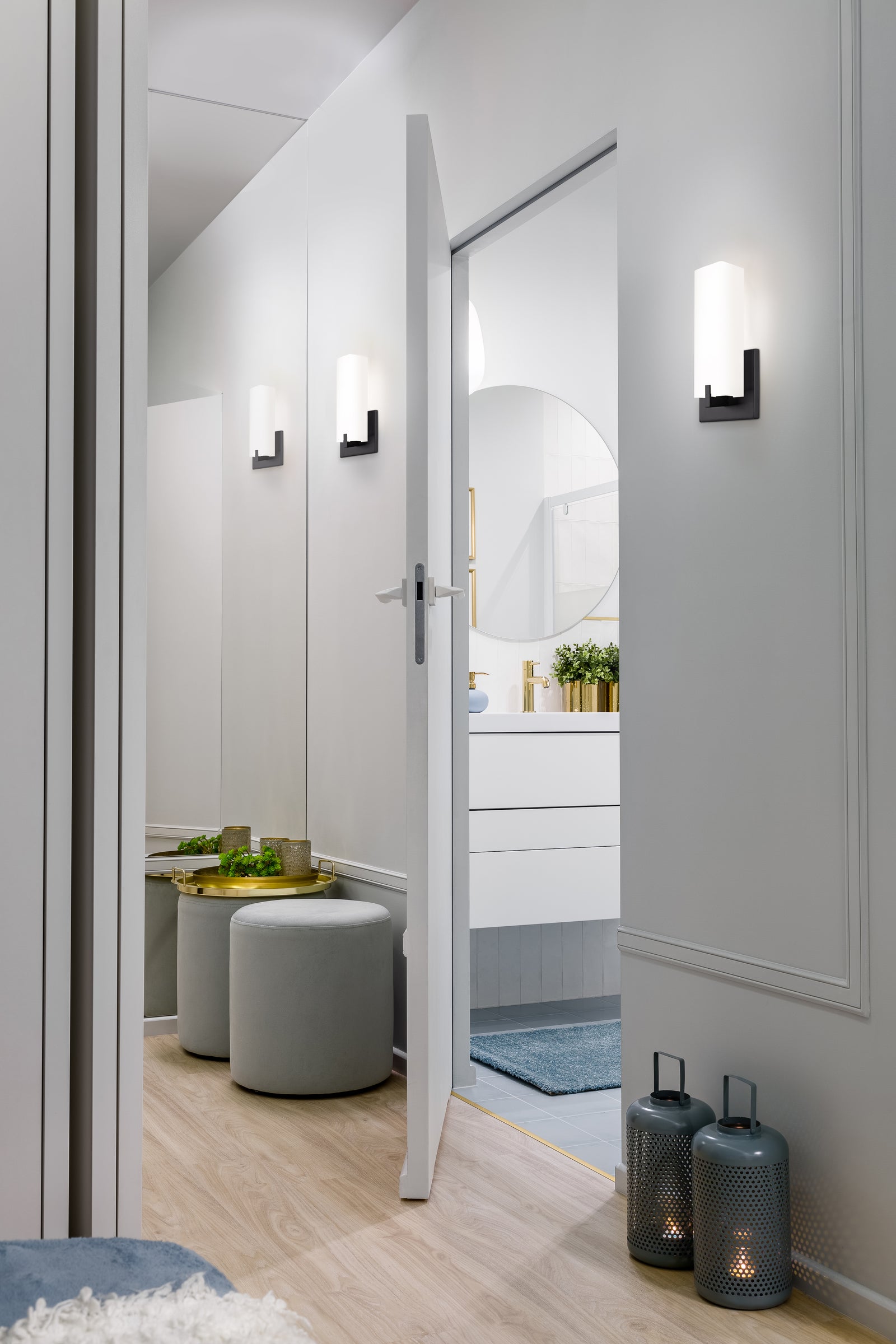 Stratford 12-in Black LED Wall Sconce