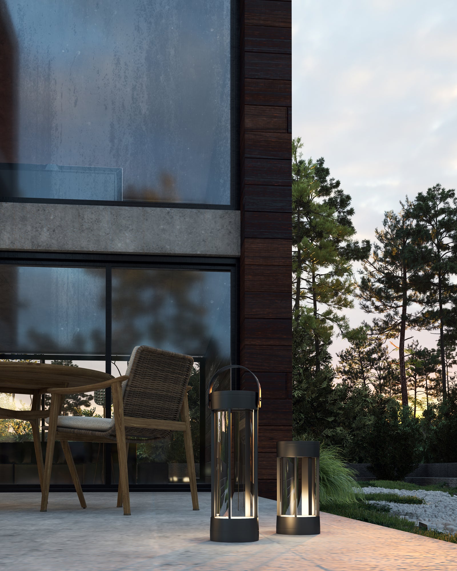 Suara 10-in Black LED Exterior Portable Lamp