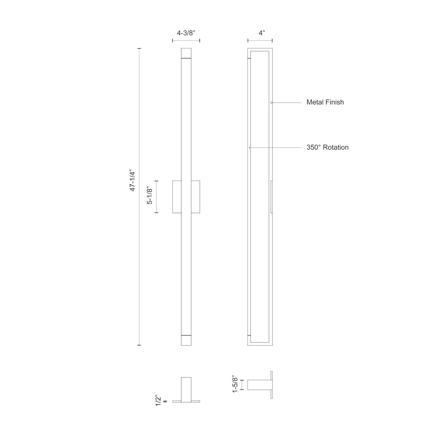 Swivel 48-in Brushed Nickel LED Wall Sconce