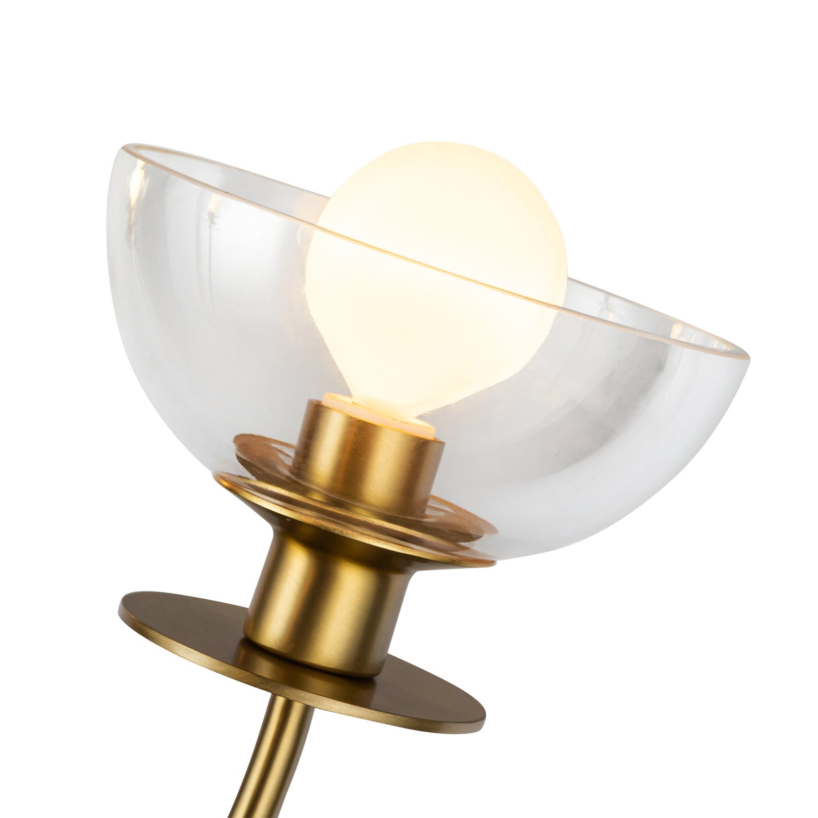 Sylvia 26-in Brushed Gold/Clear Glass 4 Lights Chandelier