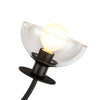 Sylvia 26-in Matte Black/Clear Glass 4 Lights Chandelier