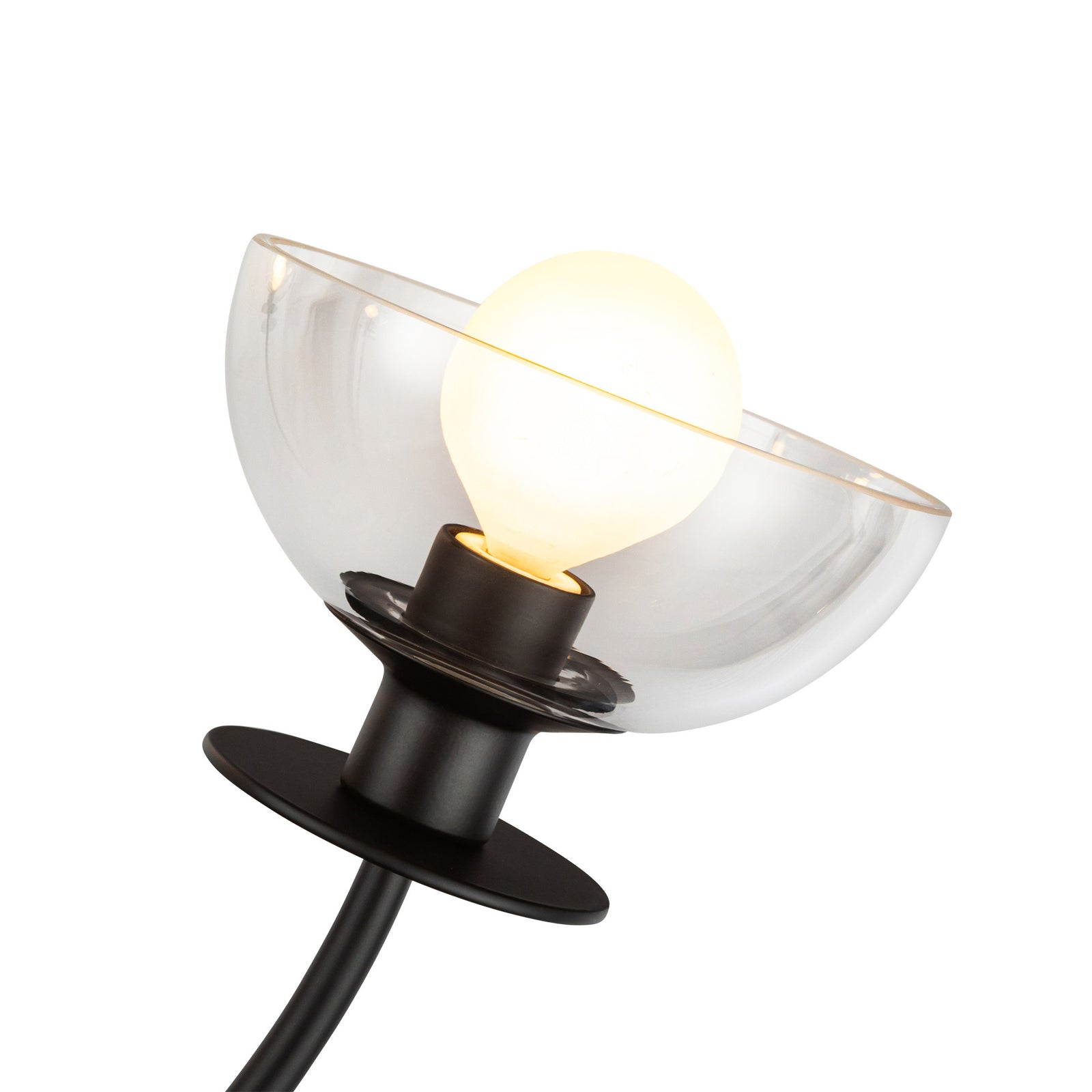 Sylvia 26-in Matte Black/Clear Glass 4 Lights Chandelier