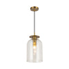 Sylvia 8-in Brushed Gold/Clear Glass 1 Light Pendant
