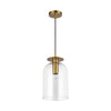 Sylvia 8-in Brushed Gold/Clear Glass 1 Light Pendant