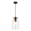 Sylvia 8-in Matte Black/Clear Glass 1 Light Pendant