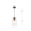Sylvia 8-in Brushed Gold/Clear Glass 1 Light Pendant