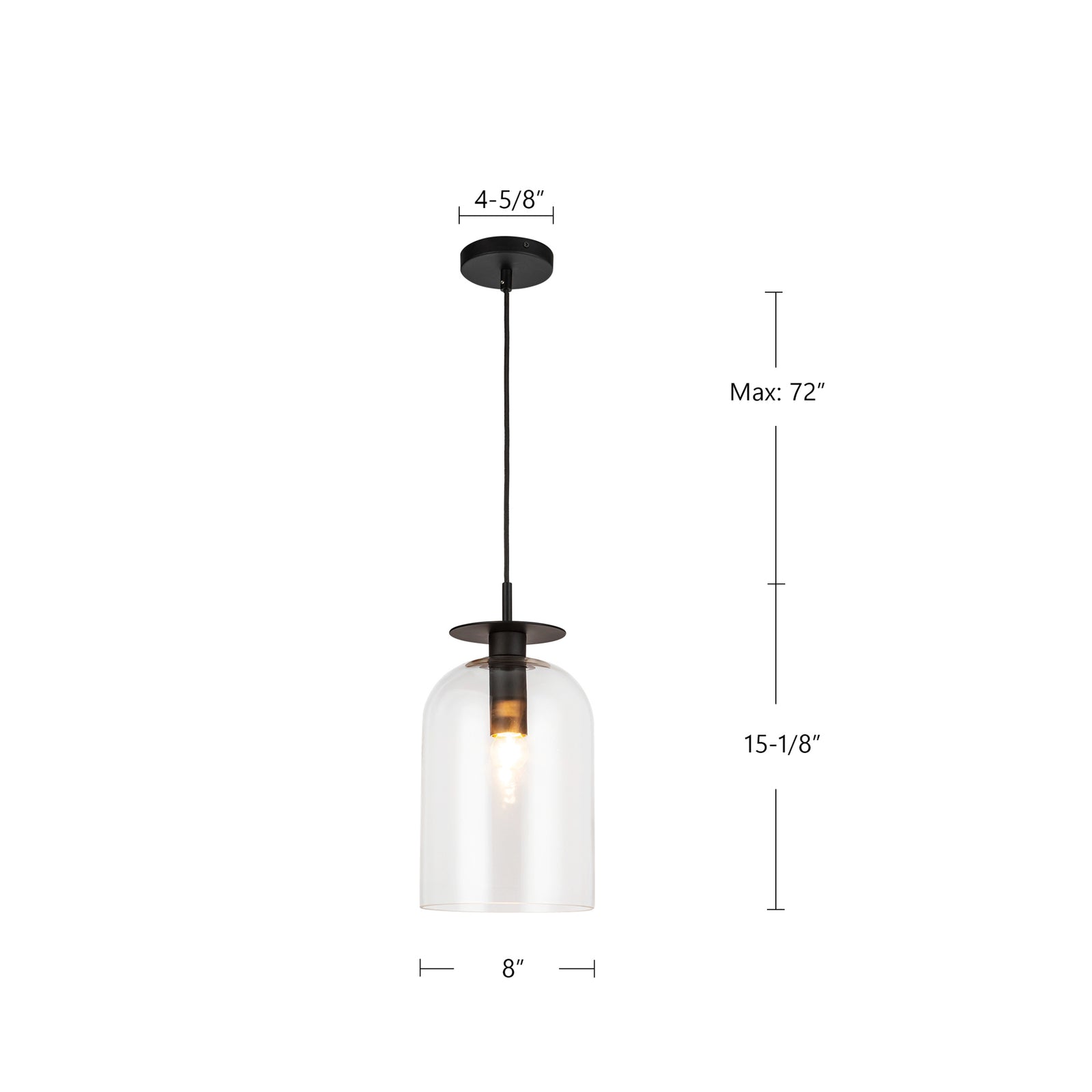 Sylvia 8-in Brushed Gold/Clear Glass 1 Light Pendant