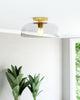 Sylvia 12-in Brushed Gold/Clear Glass 1 Light Semi-Flush