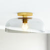 Sylvia 12-in Brushed Gold/Clear Glass 1 Light Semi-Flush