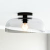 Sylvia 12-in Matte Black/Clear Glass 1 Light Semi-Flush