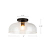 Sylvia 12-in Matte Black/Clear Glass 1 Light Semi-Flush