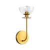 Sylvia 5-in Brushed Gold/Clear Glass 1 Light Wall Vanity