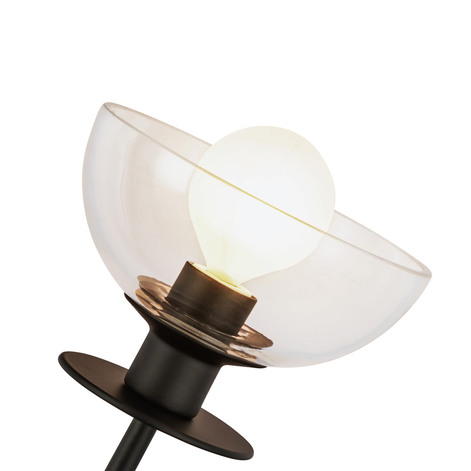 Sylvia 5-in Matte Black/Clear Glass 1 Light Wall Vanity