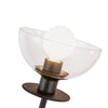 Sylvia 12-in Matte Black/Clear Glass 2 Lights Wall Vanity