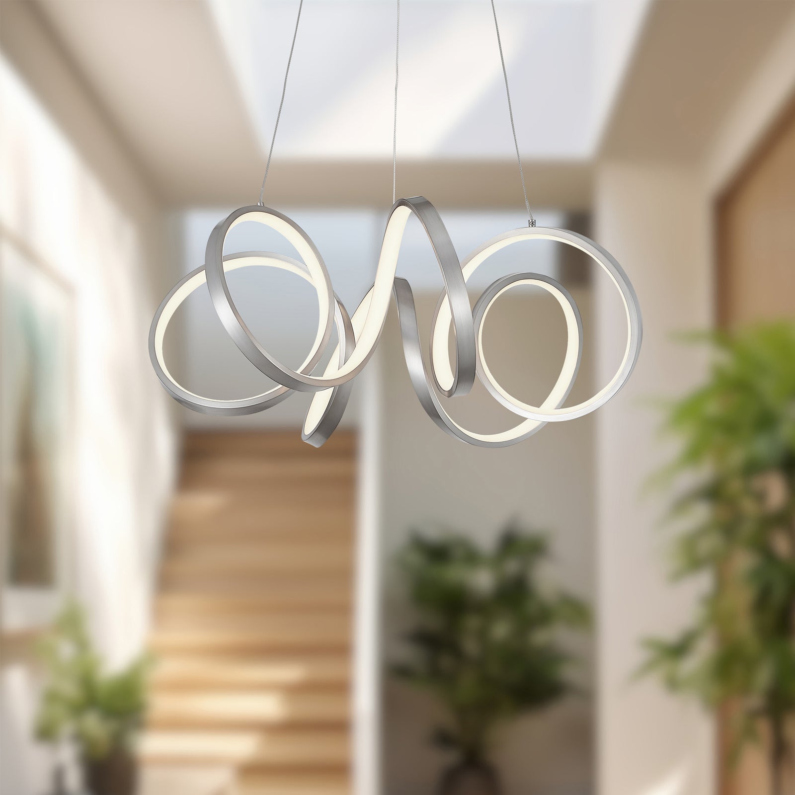Synergy 24-in Antique Silver LED Chandeliers