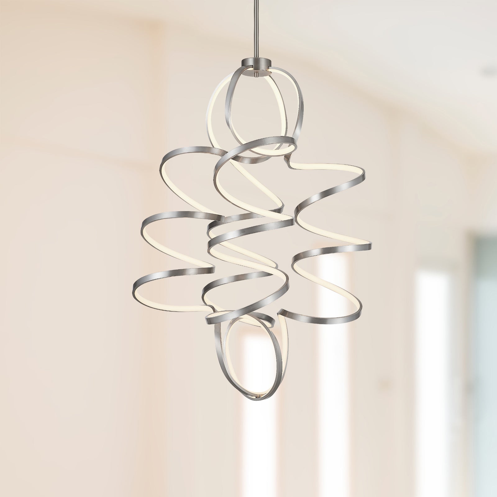 Synergy 41-in Antique Silver LED Chandeliers