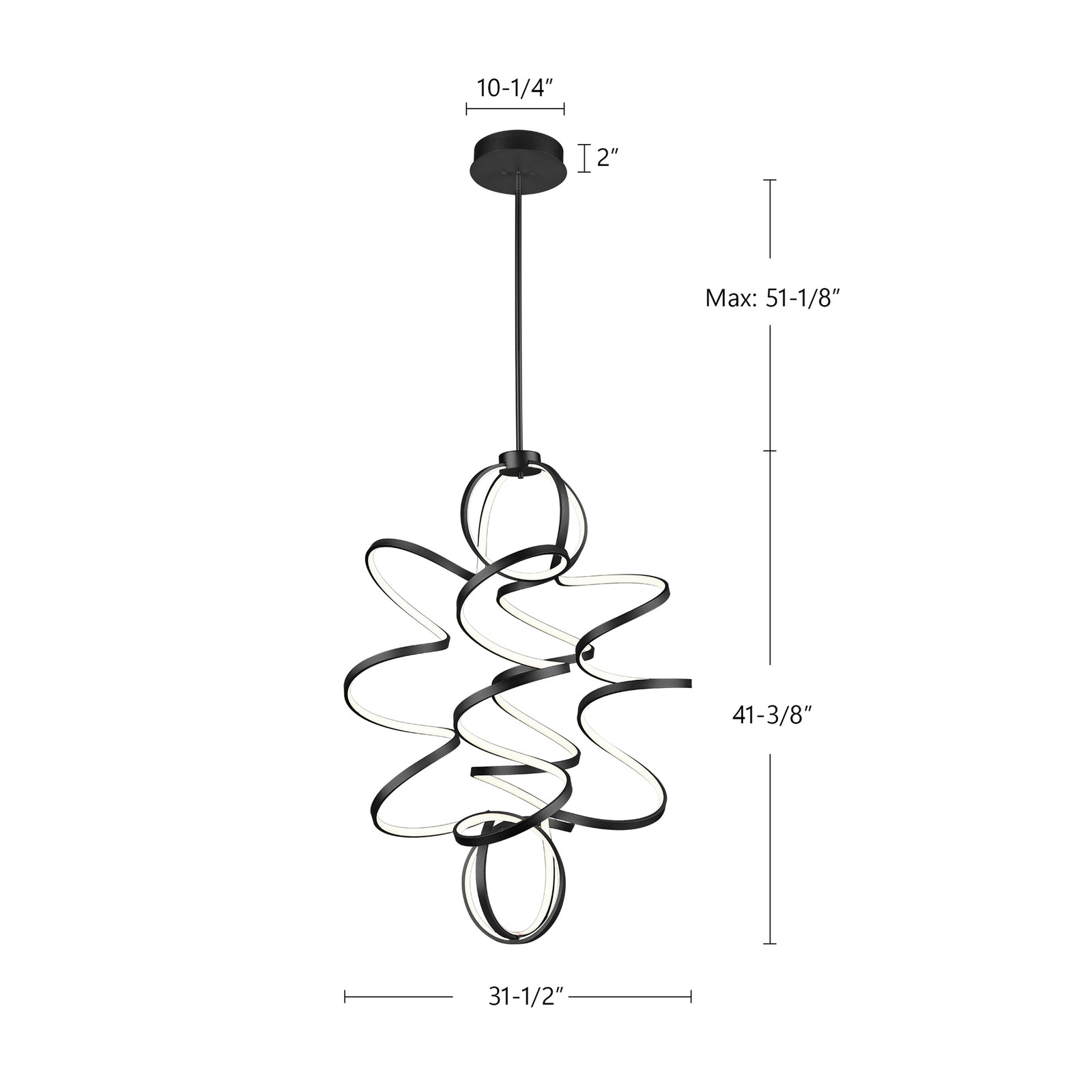 Synergy 41-in Black LED Chandeliers