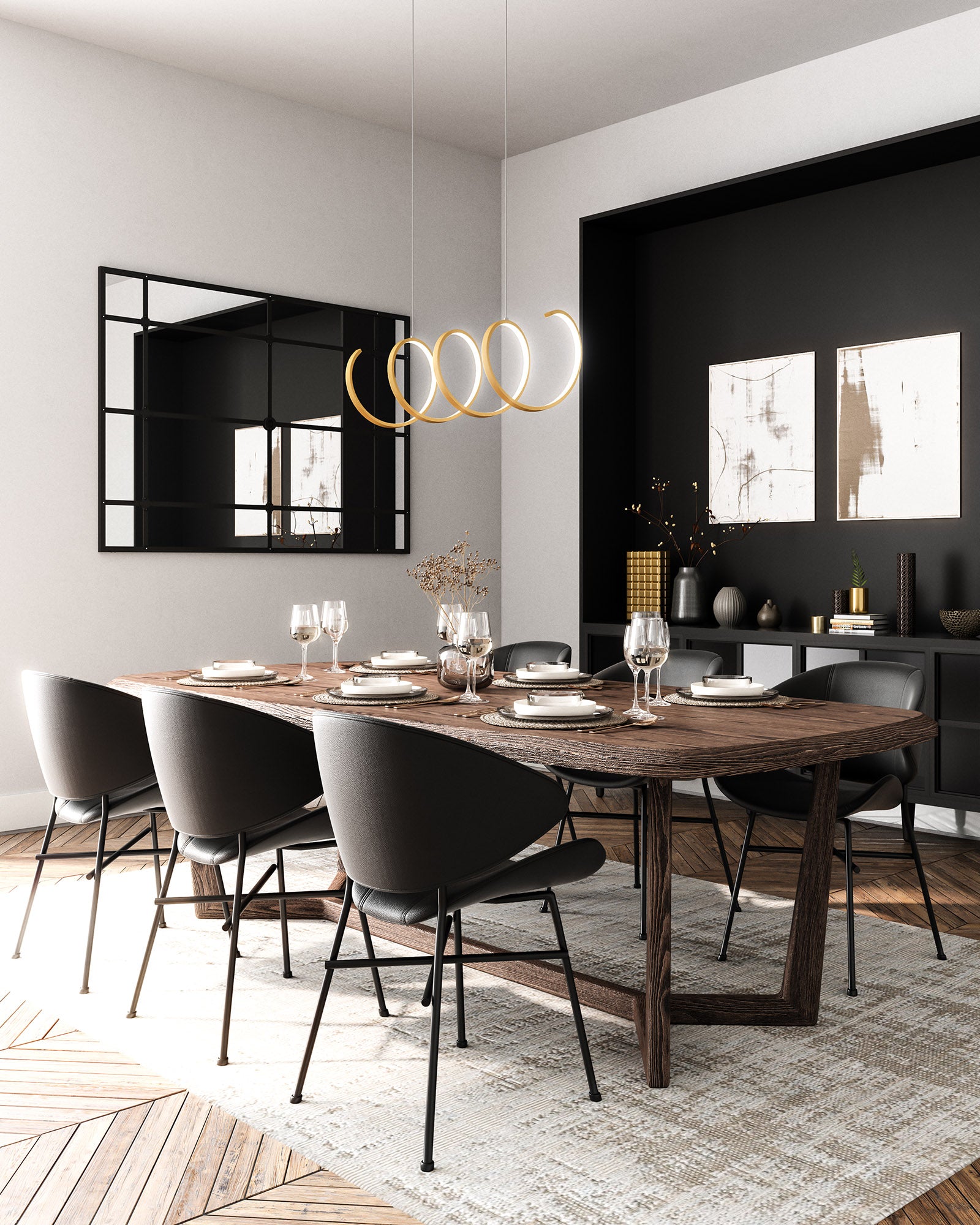 Synergy 42-in Antique Brass LED Linear Pendant